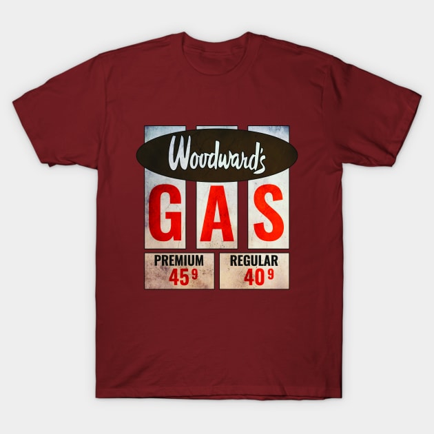 ⛽ Woodwards Gas ⛽ Retro circa T-Shirt by INLE Designs